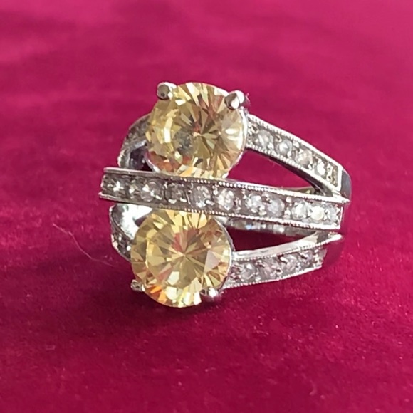 Sterling Silver Diamond Simulant Ring - Picture 5 of 17